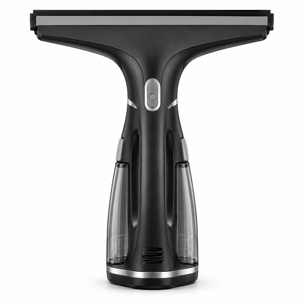 Front view of Brenwicka black handheld window vacuum